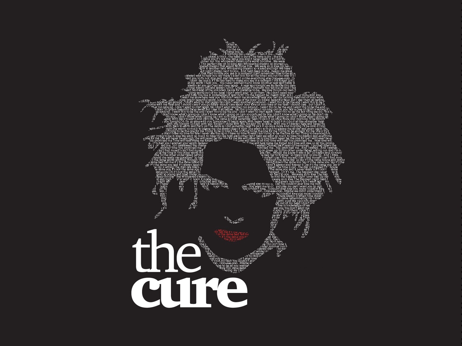 The Cure Silhouette Name Text Background Stock Photos