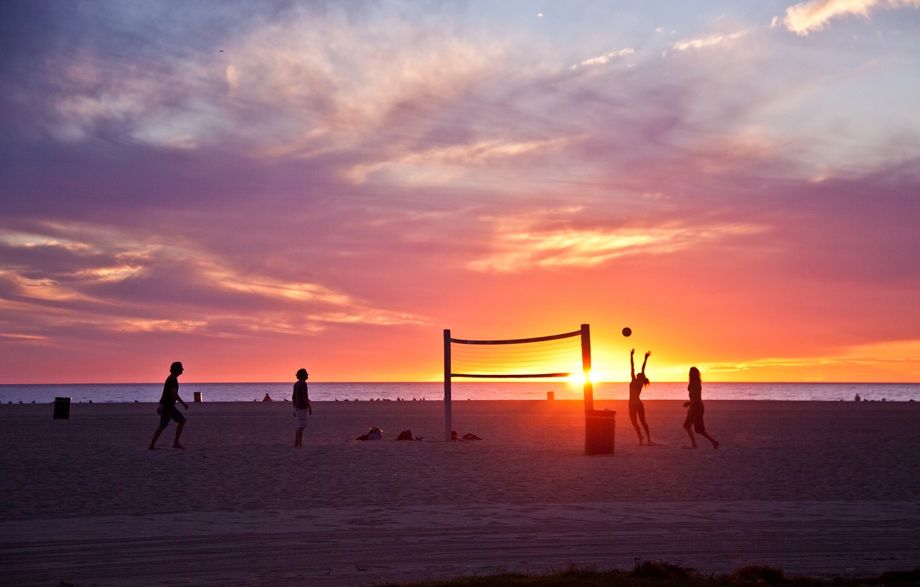 Wallpaper Summer California Beach Ocean Sunset Usa Wave Los