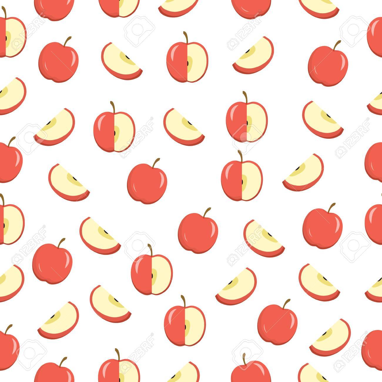 Apples Seamless Texture Background Wallpaper Vector