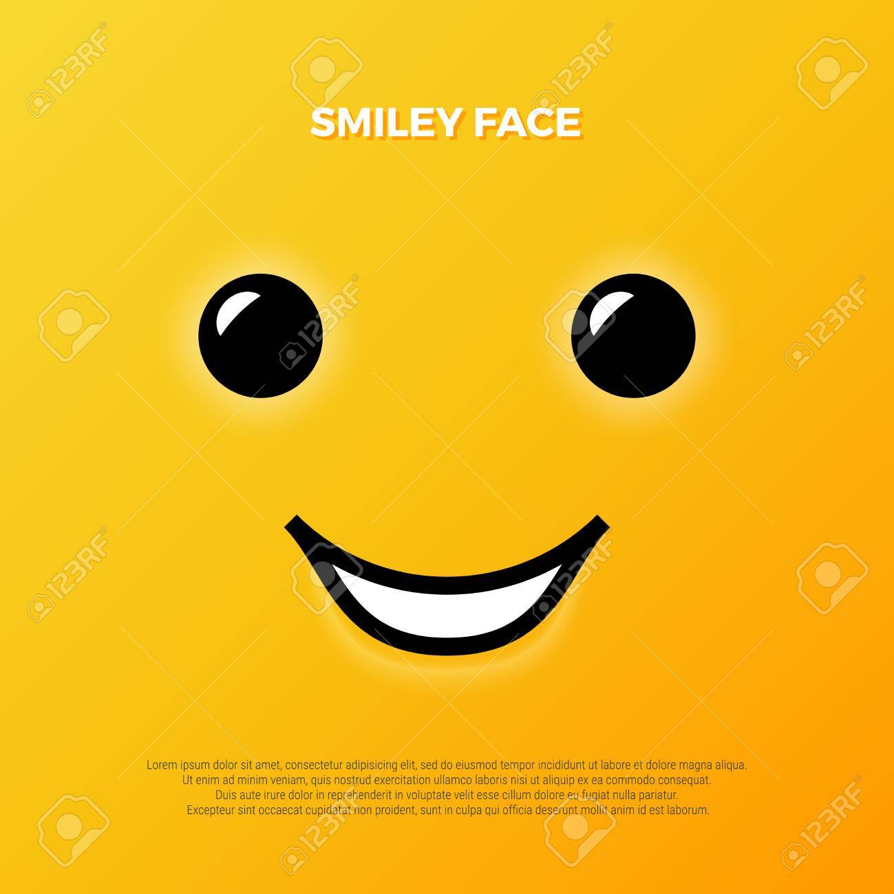 Smiley Face Yellow Smile Poster World Day Vector