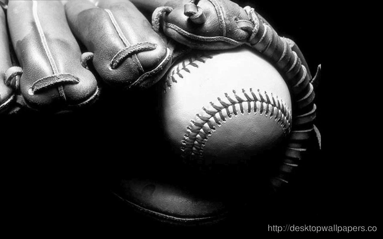 HD Baseball Black And White Wallpaperdesktop Wallpaper