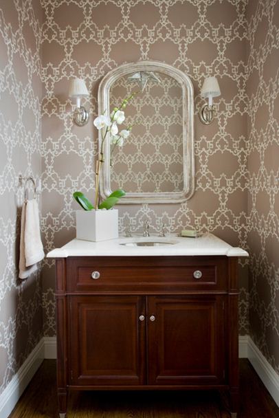 Small Space Visual Interest Is Key Wallpaper Adds The Right Touch