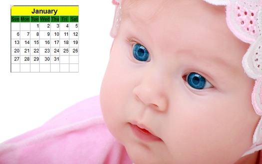 Baby Desktop Calendar Cute New Year For