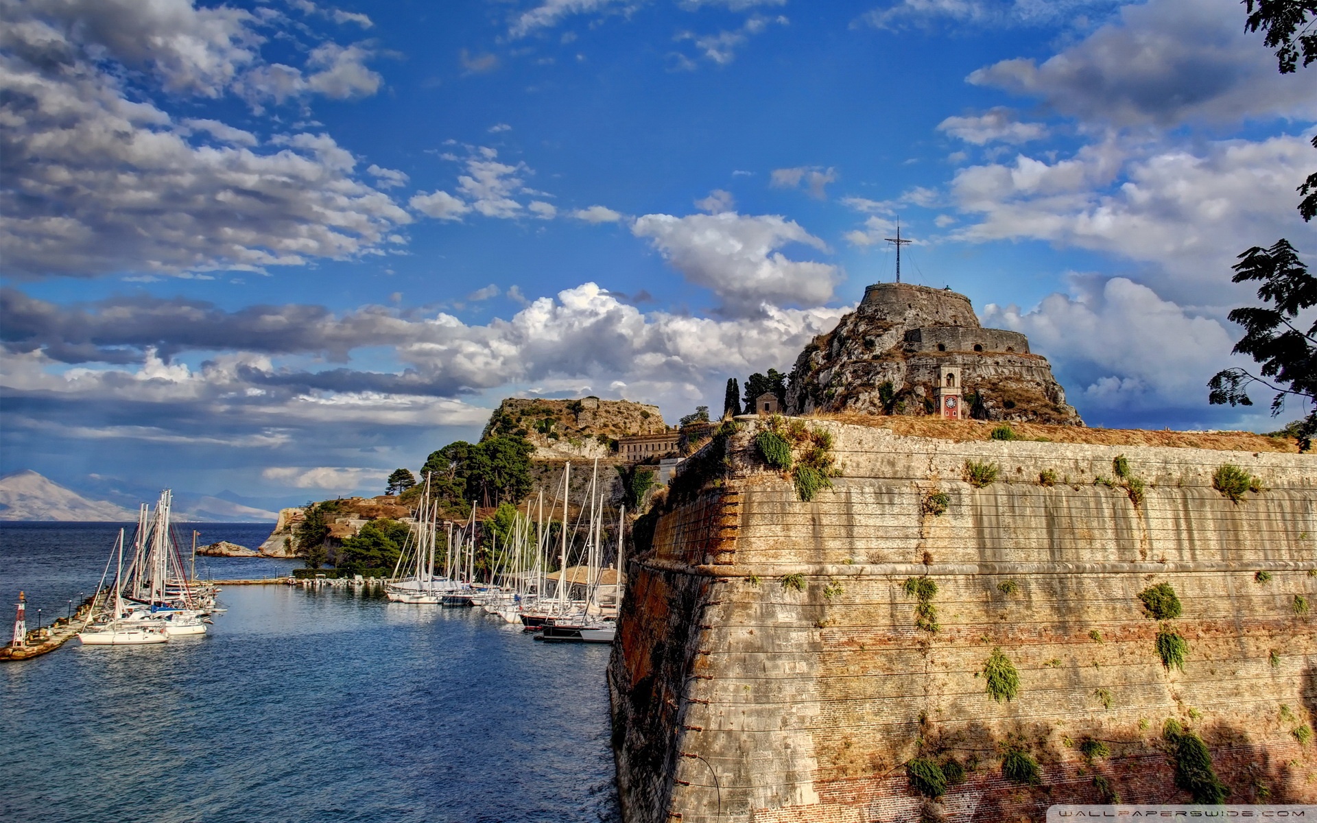 Greece Sky Coast Corfu Clouds 4k HD Desktop Wallpaper For