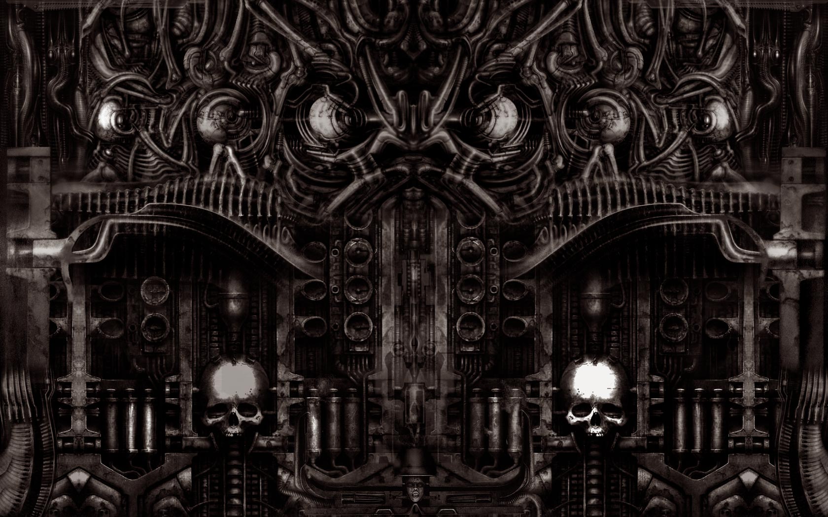 Dark Horror Gothic Sci Fi Skull Art Wallpaper