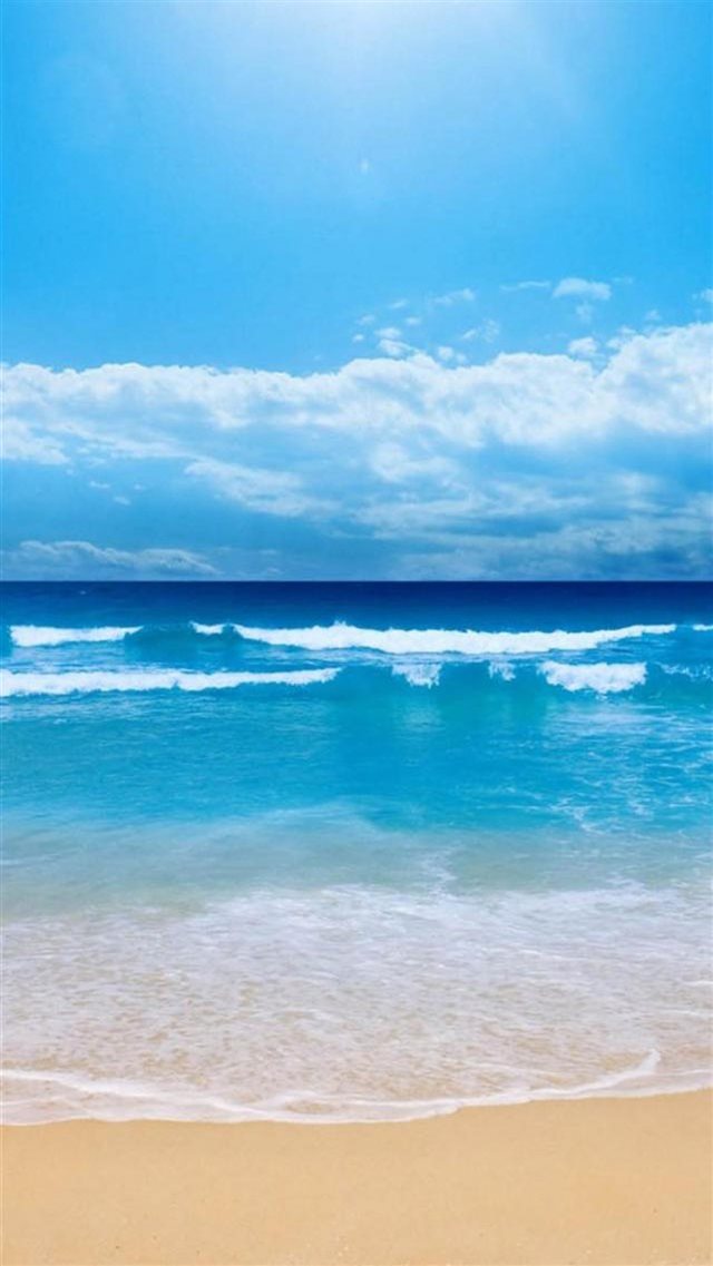 Nature Clear Ocean Beach Skyline iPhone Wallpaper