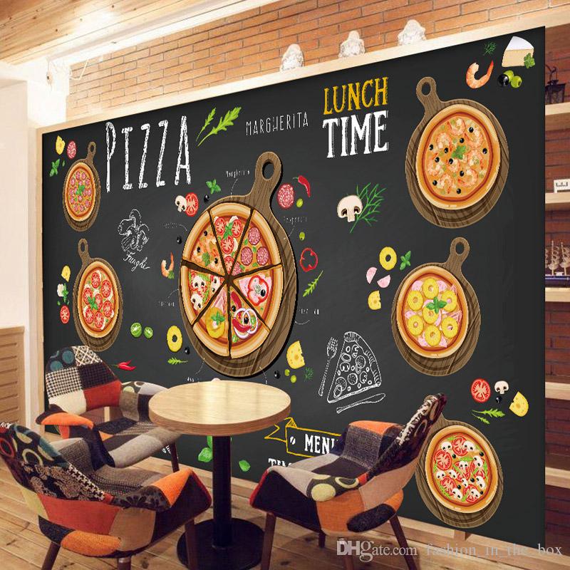 Custom 3d Wallpaper For Walls Pizza Shop Wall Mural Coffee