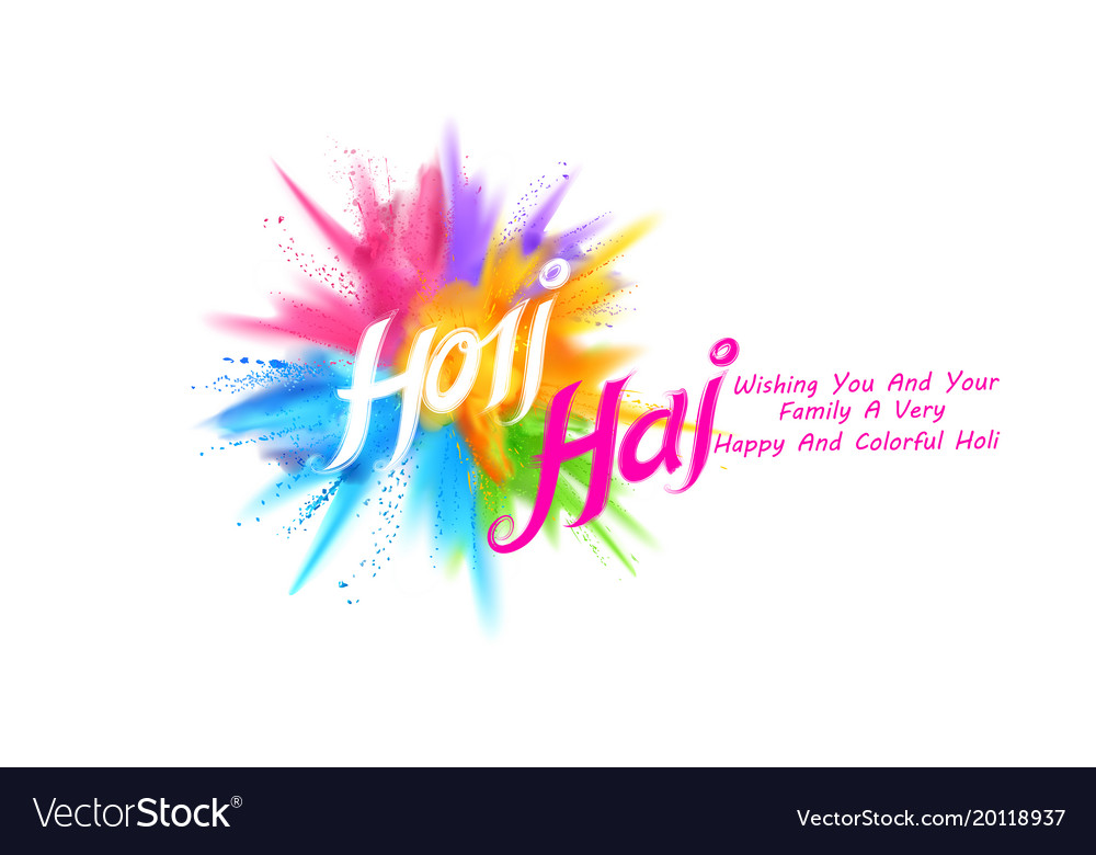 Happy Holi Background For Color Festival Of India Vector Image