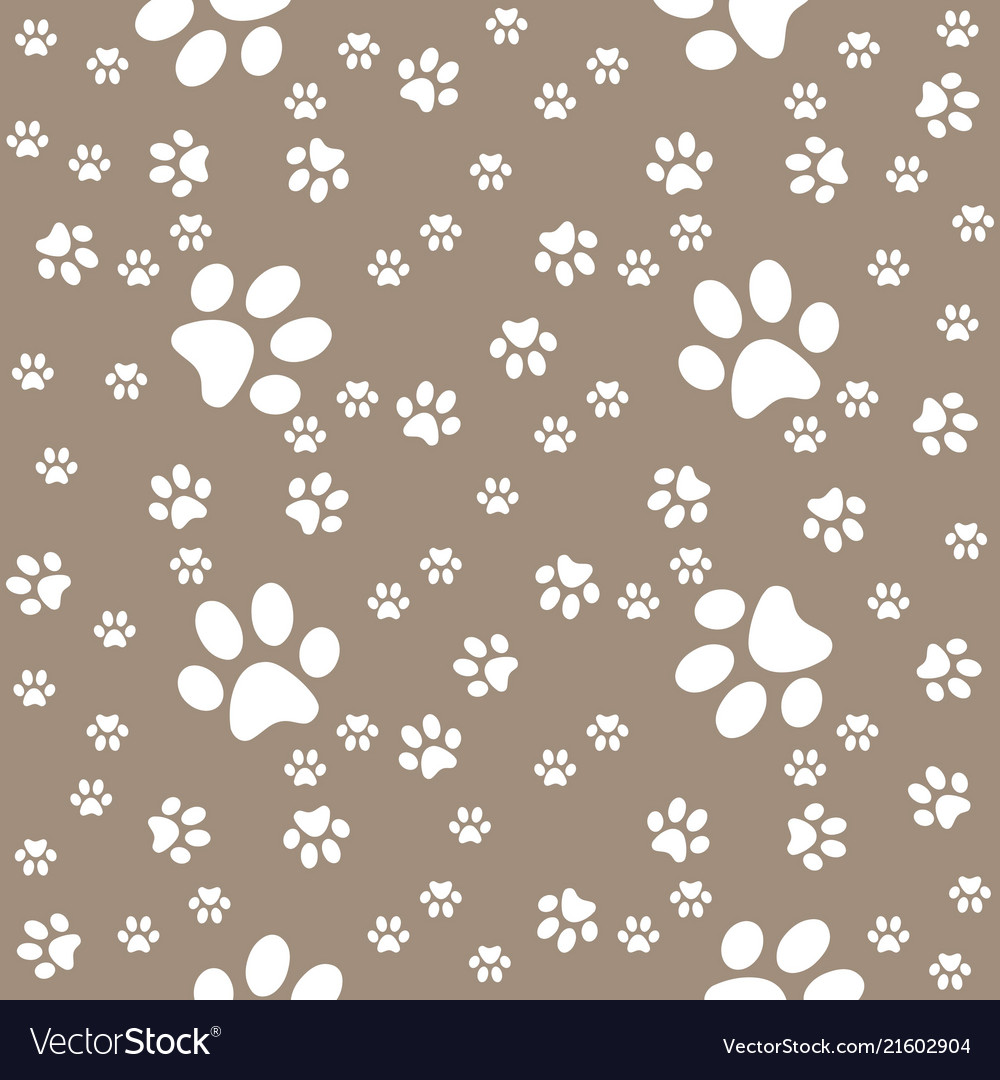 Paws Brown Pattern Paw Background Royalty Vector Image