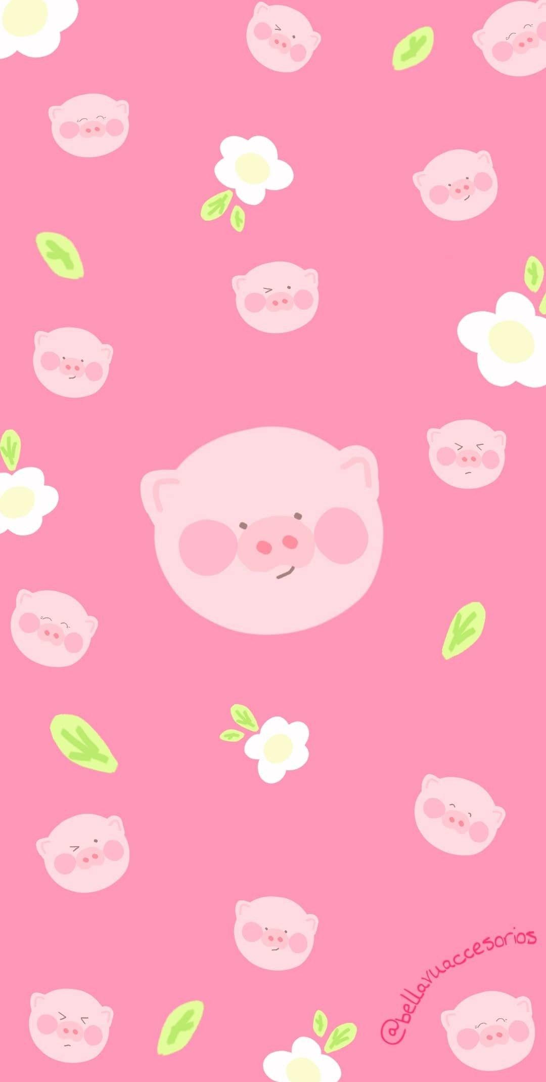 Cute Pig Kawaii Background For Whatsapp Pink Love