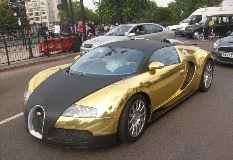 car modification wallpaper Chrome Gold Modification Bugatti
