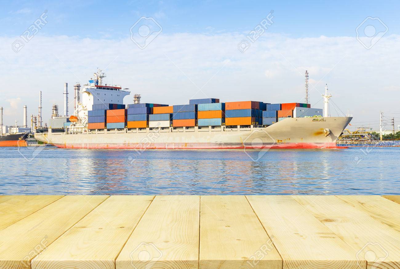 Cargo Freight Ship And Container At Port For Shipping