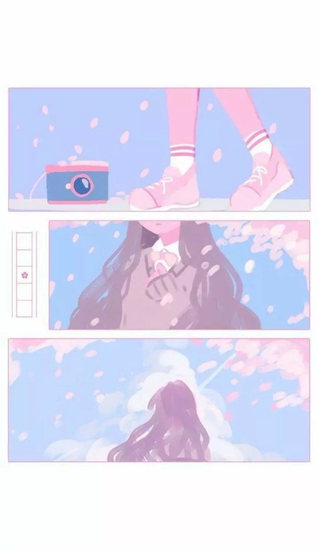 Anime, anime girls, sky, clouds, short hair, black hair, glasses, blue  eyes, HD phone wallpaper | Peakpx