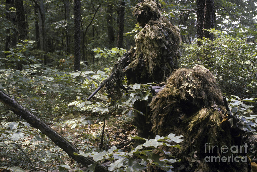 Marine Sniper Team Wearing Camouflage by Stocktrek Images 900x604