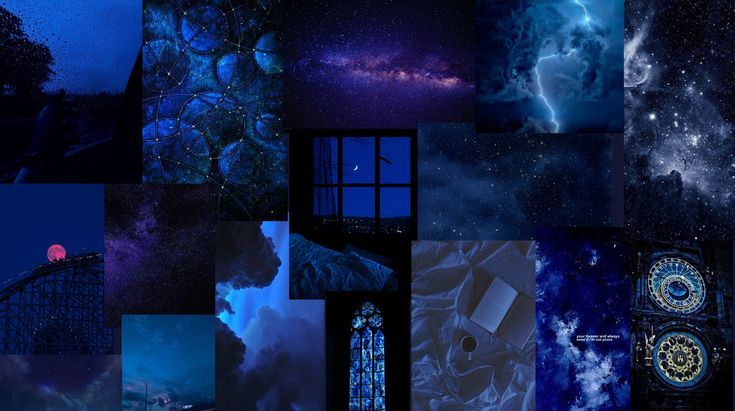 Starry Night Indigo Aesthetic Background Wallpaper