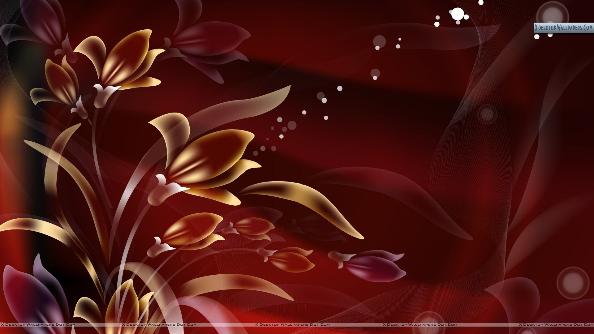 Red Abstract Flowers Wallpaper