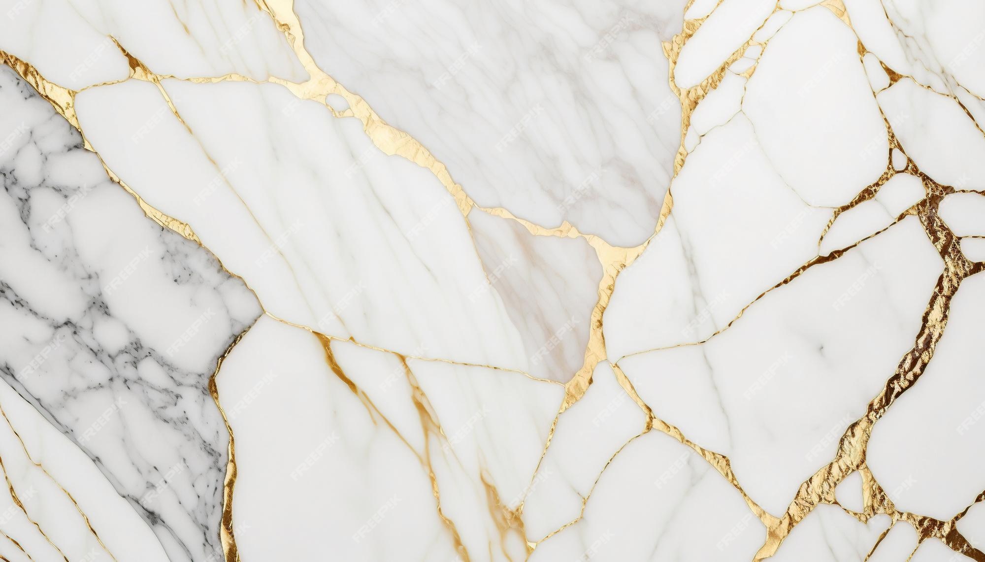 White Marble Texture With Gold Veins Wallpaper