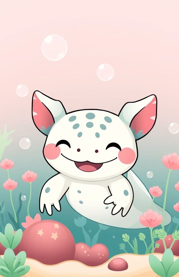 Kawaii Axolotl Wallpaper