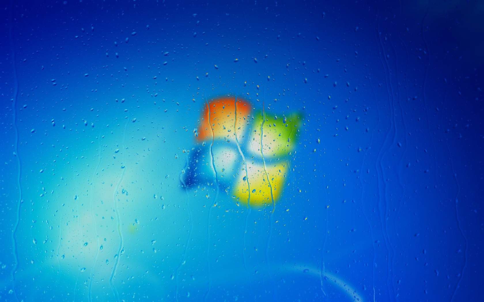 Windows Logo Wallpaper Glass Rain