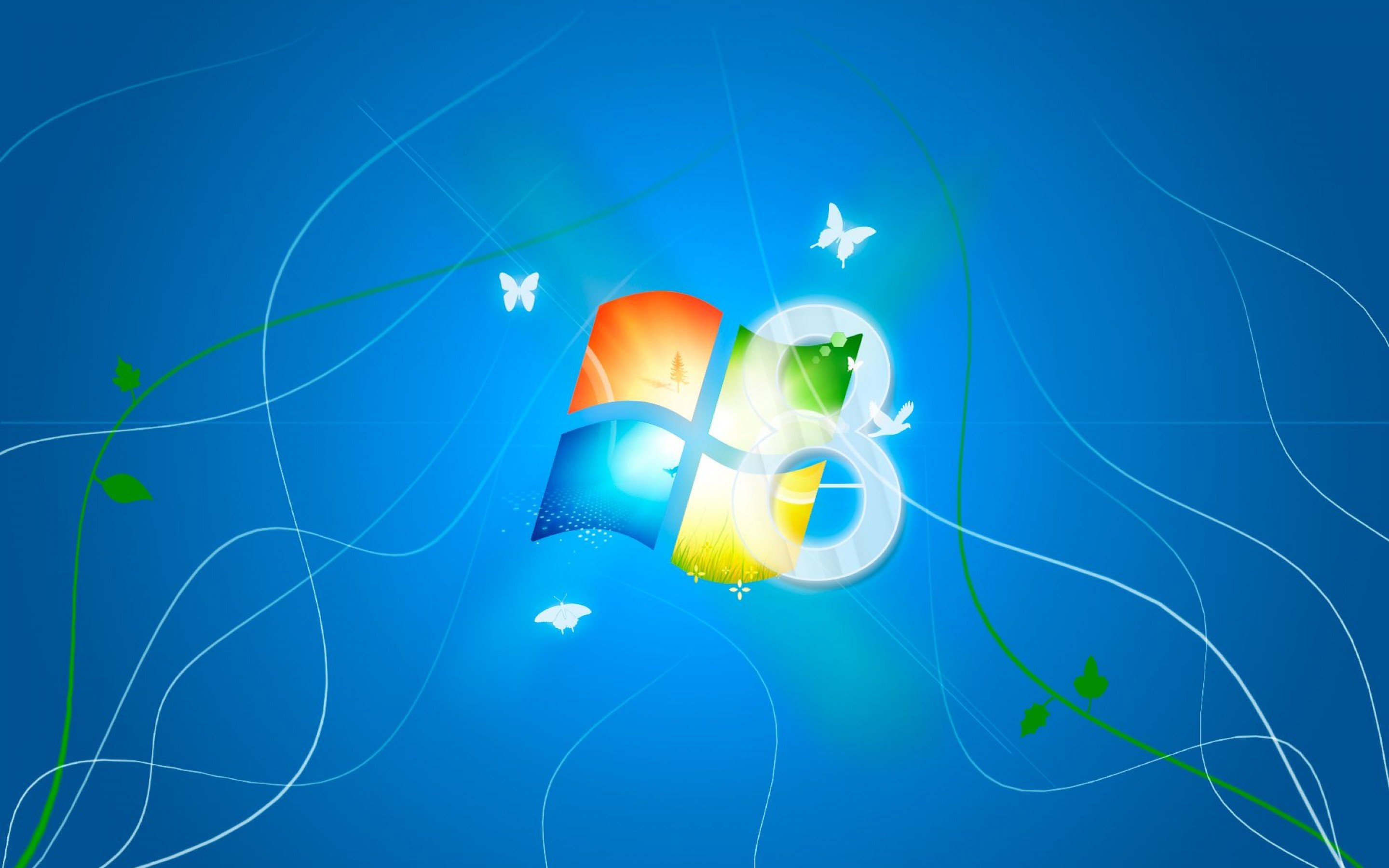 Microsoft Background Blue Butterfly Logo Windows Wallpaperask