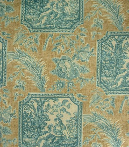 Yellow Toile Wallpaper Le Galant Fabric French Cameo Print In