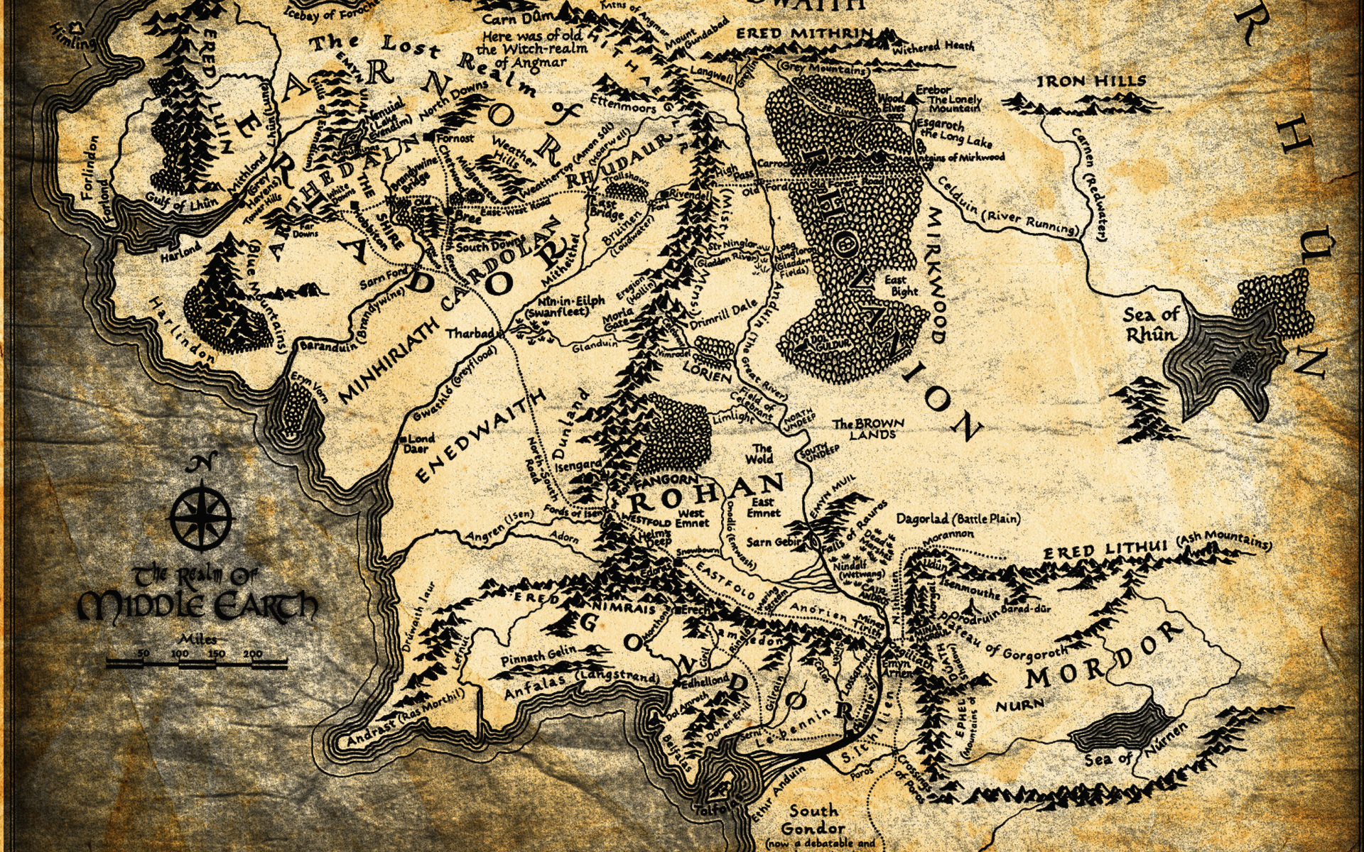Fantasy Lotr Lord Of The Rings Map Wallpaper