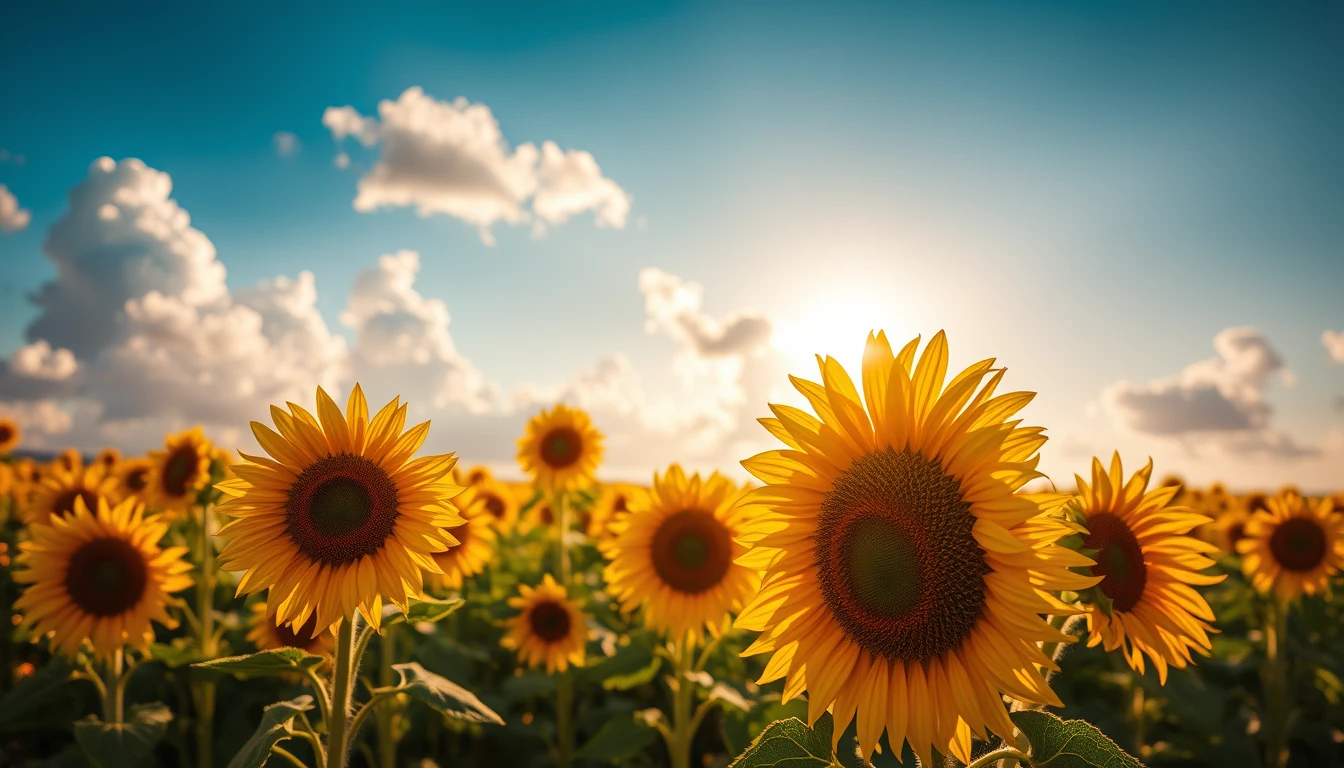 Clouds Sunflower Aesthetic Wallpaper