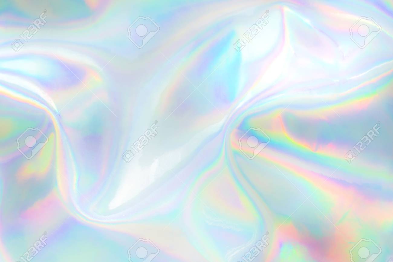 Abstract Trendy Holographic Background Real Texture In Pale