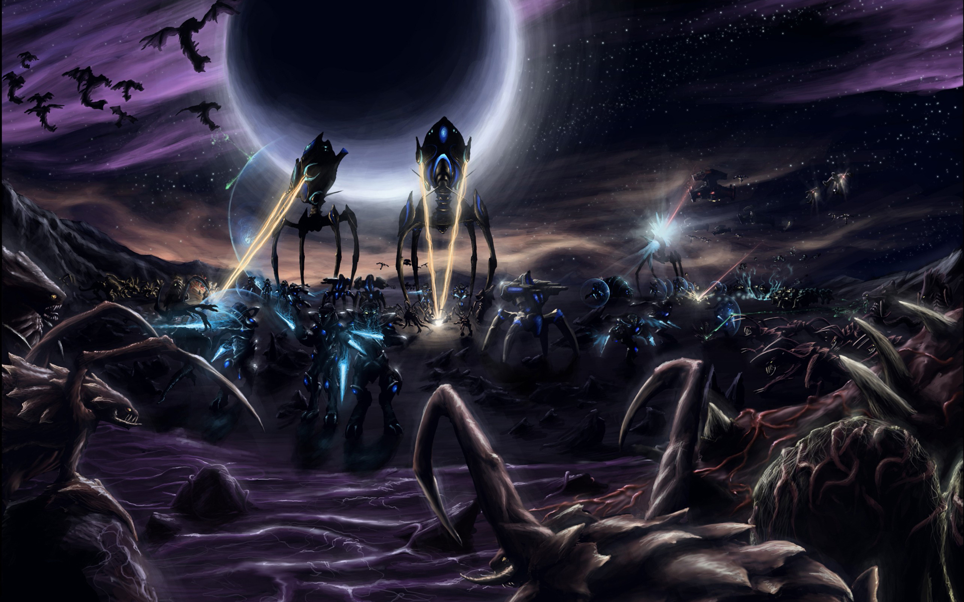 Starcraft Protoss Vs Zerg Wallpaper Id