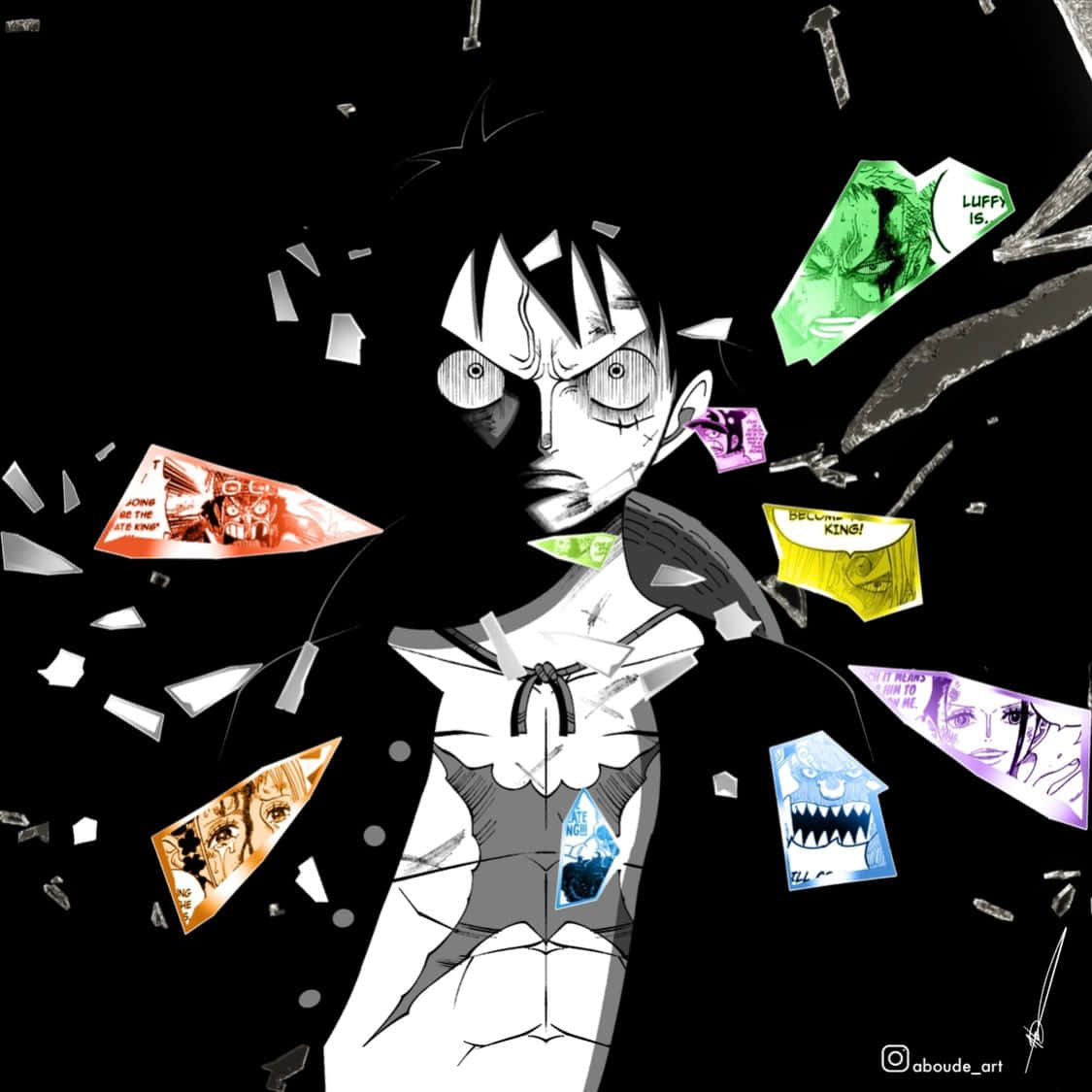 Luffy Black And White Wallpaper
