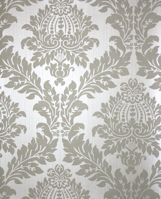 Lydford Damask Wallpaper A Classic Printed In Grey On