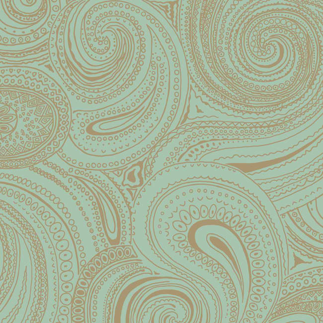 Teal Brown AP7477 Paisley Swirl Wallpaper   Contemporary Modern