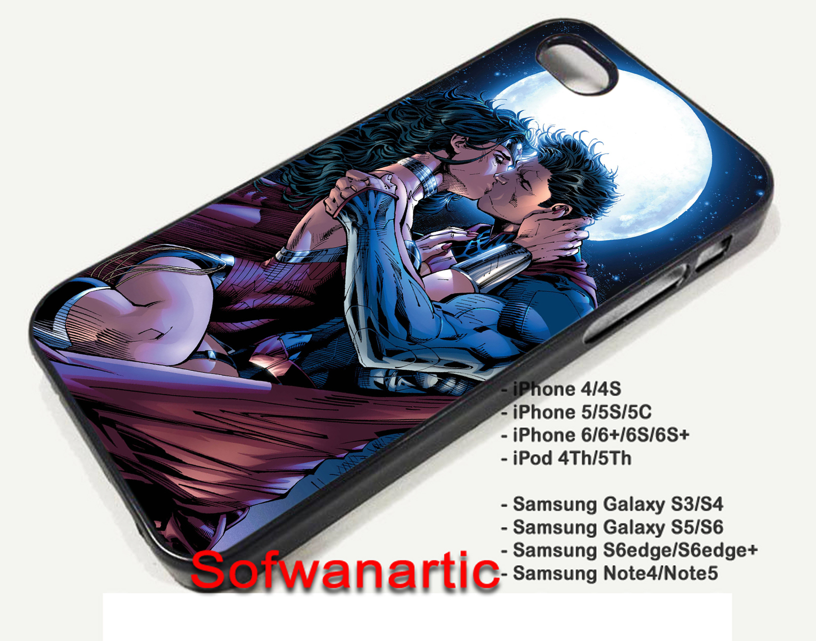 Superman And Wonderwoman Kiss For iPhone 4s 5s 5c 6s