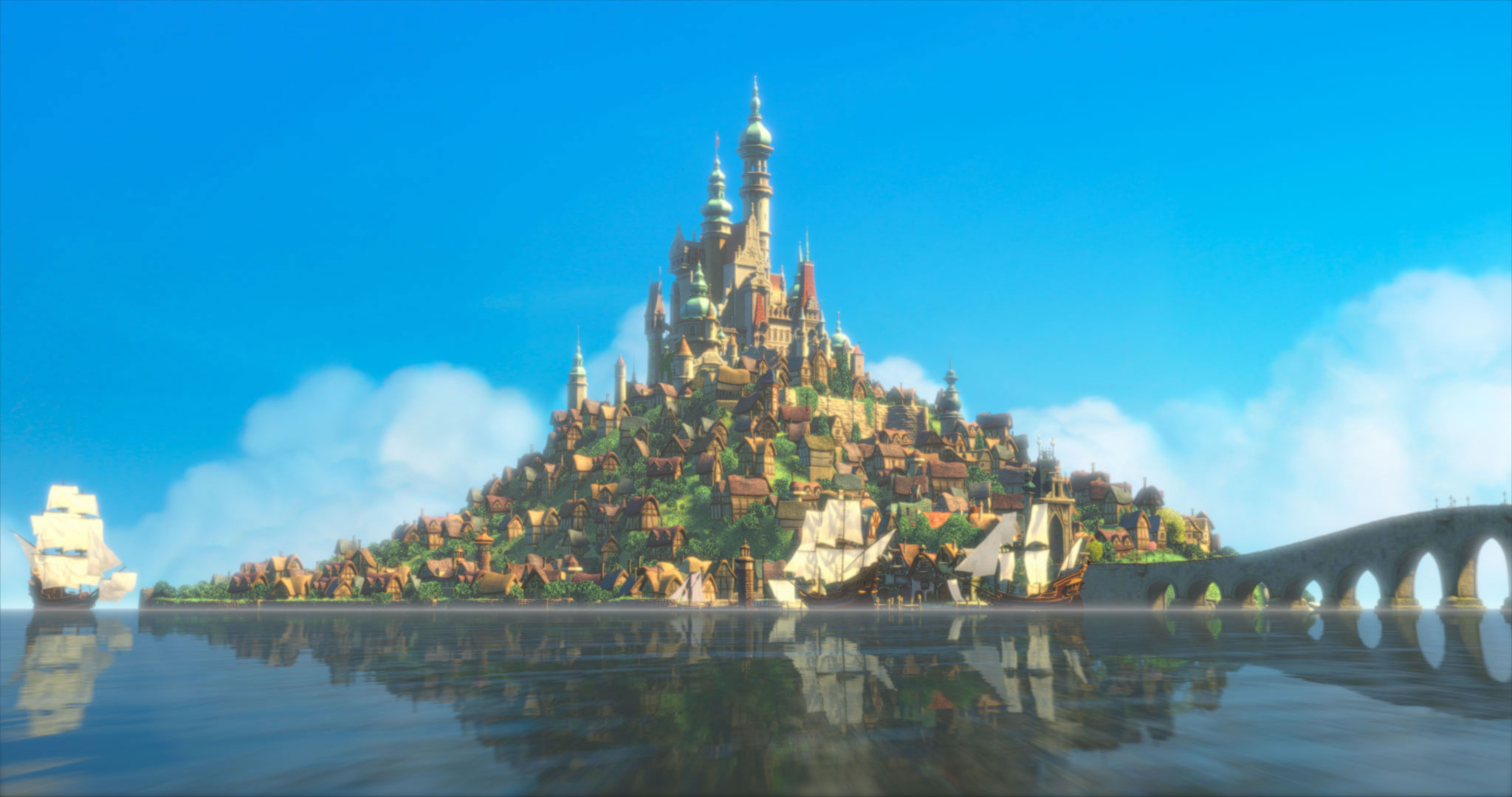 The Island In Rapunzel S Kingdom From Disney Animated Movie Tangled