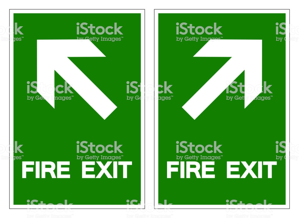 Fire Exit Symbol Sign Vector Illustration Isolate On White