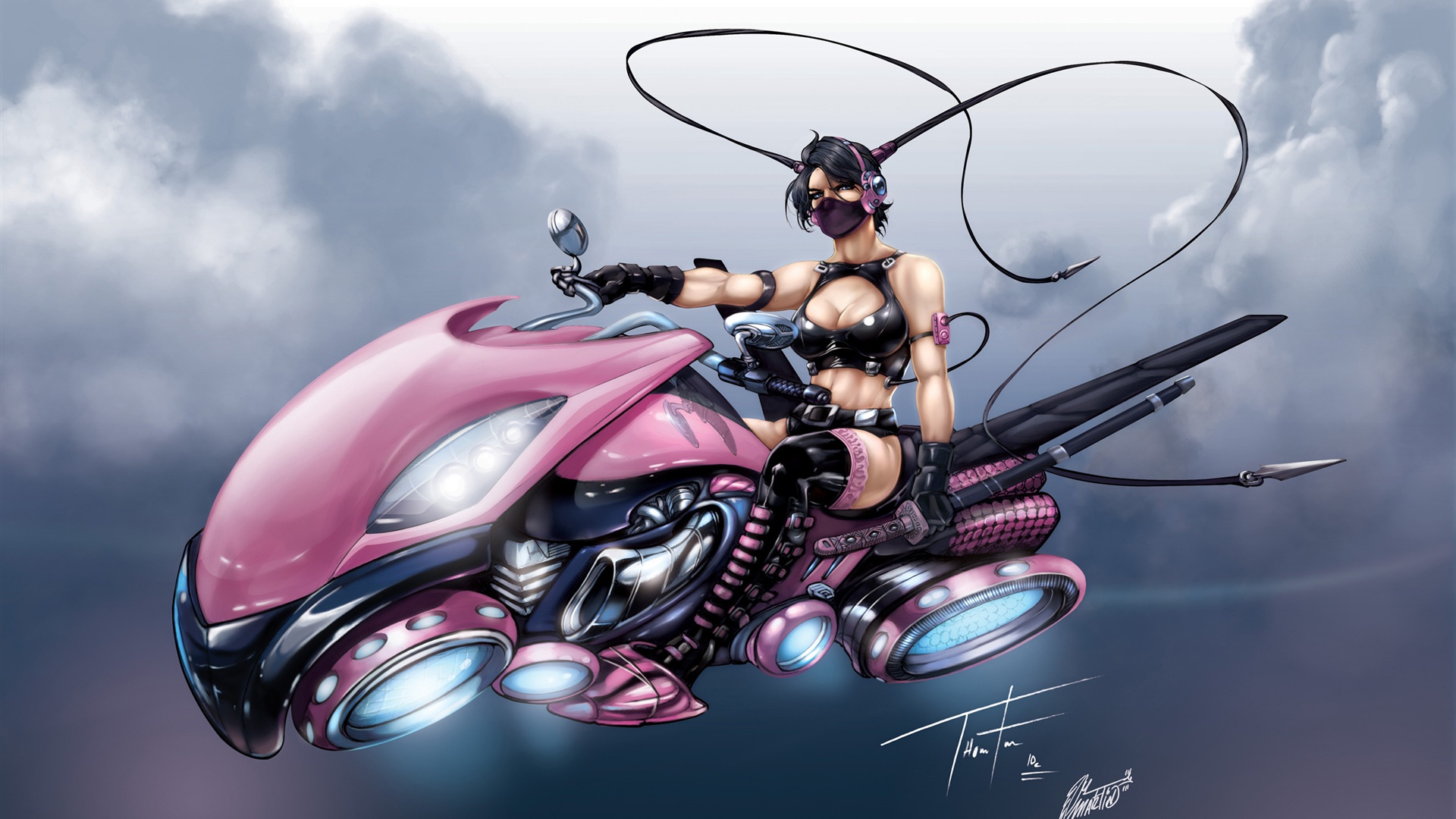 Girl Motorcycle Ninja Wallpaper HD