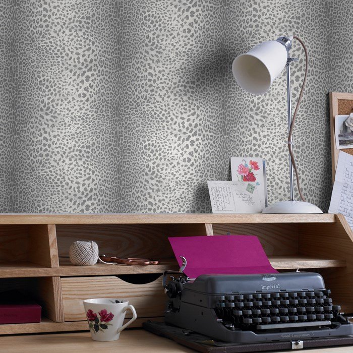 Leopard Wallpaper In Grey Design By Graham Brown Burke Decor