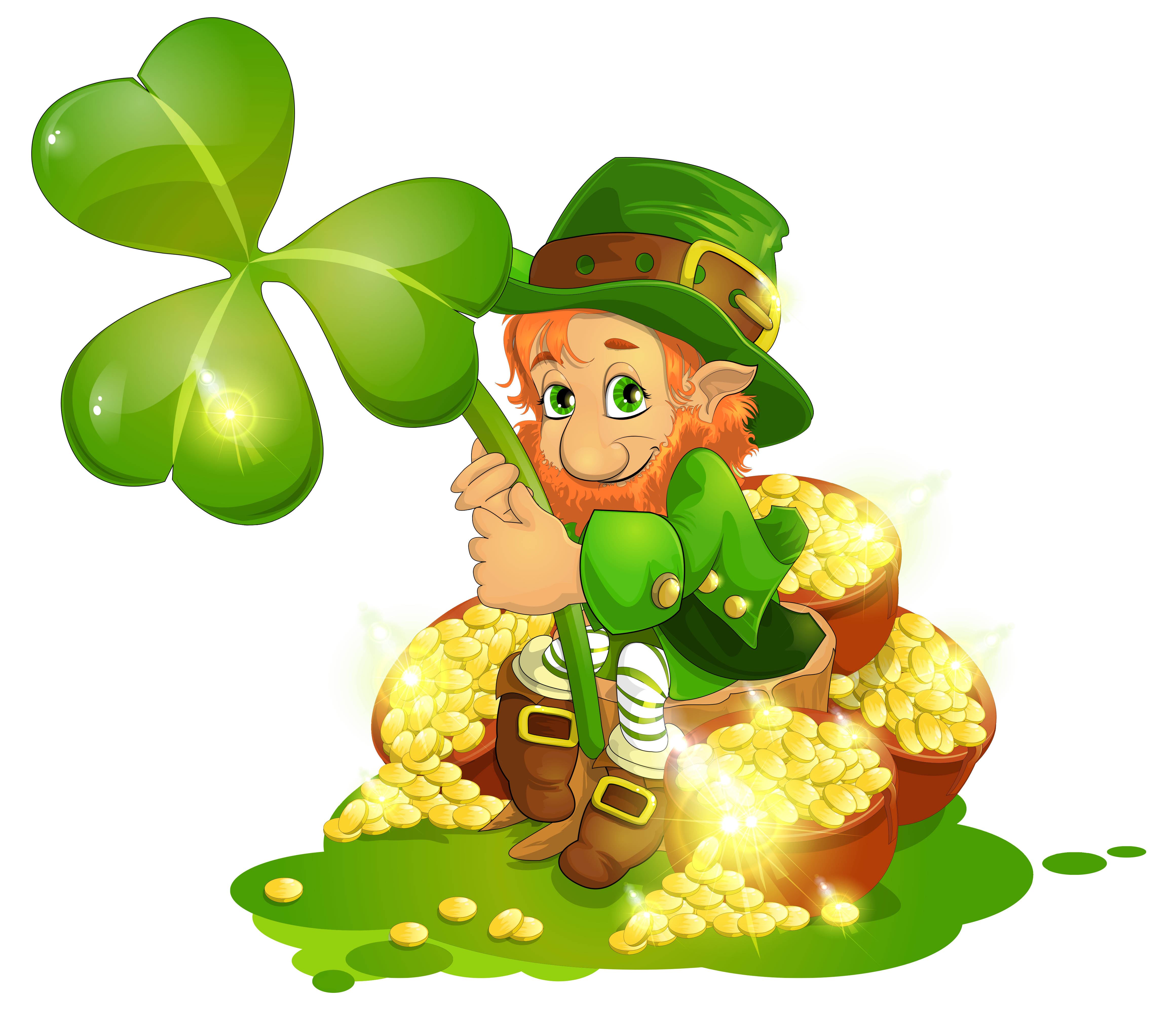 Saint Patrick S Day Leprechaun With Pot Of Gold And