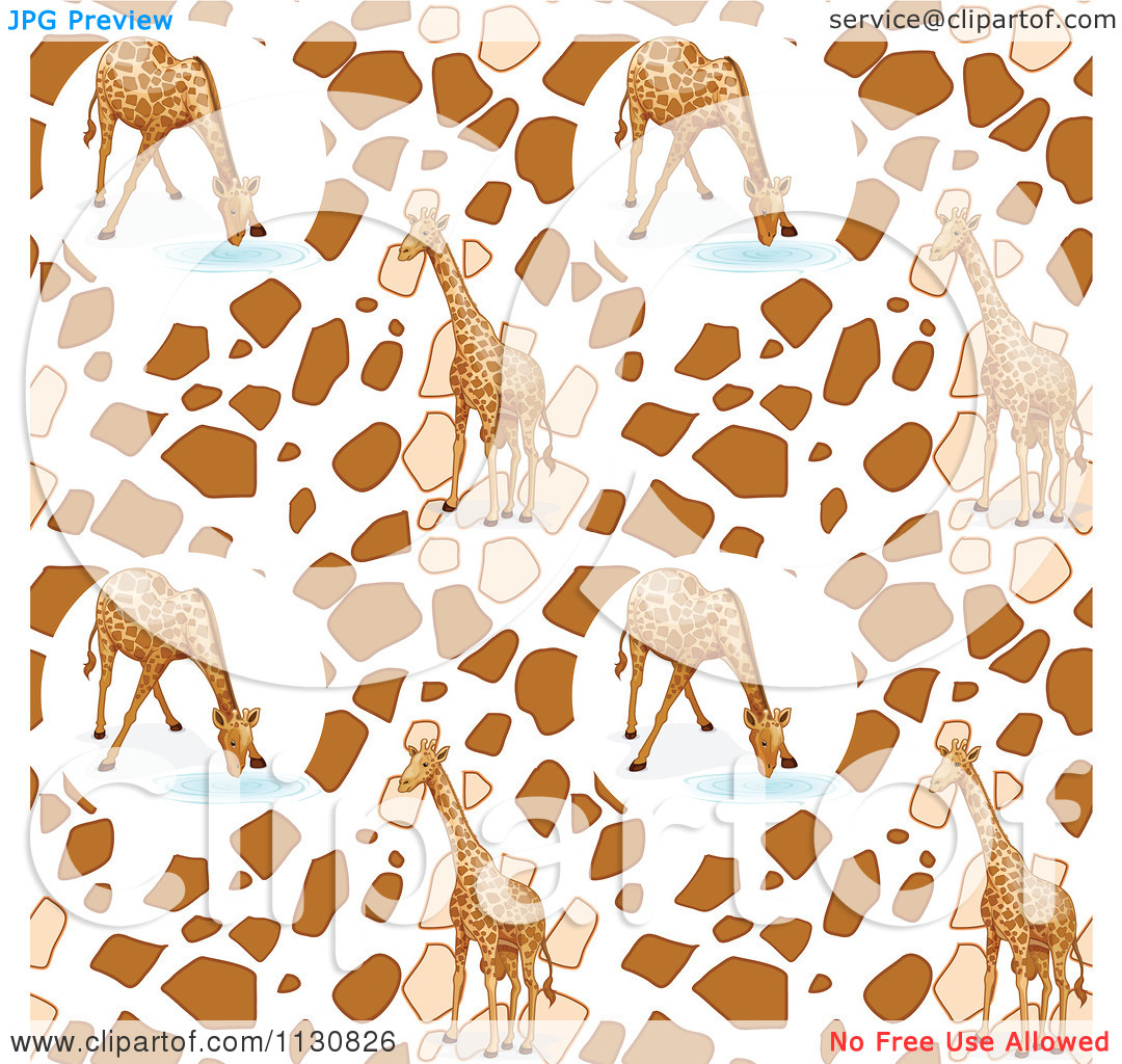 Cartoon Of A Seamless Giraffe Background Pattern Royalty Vector