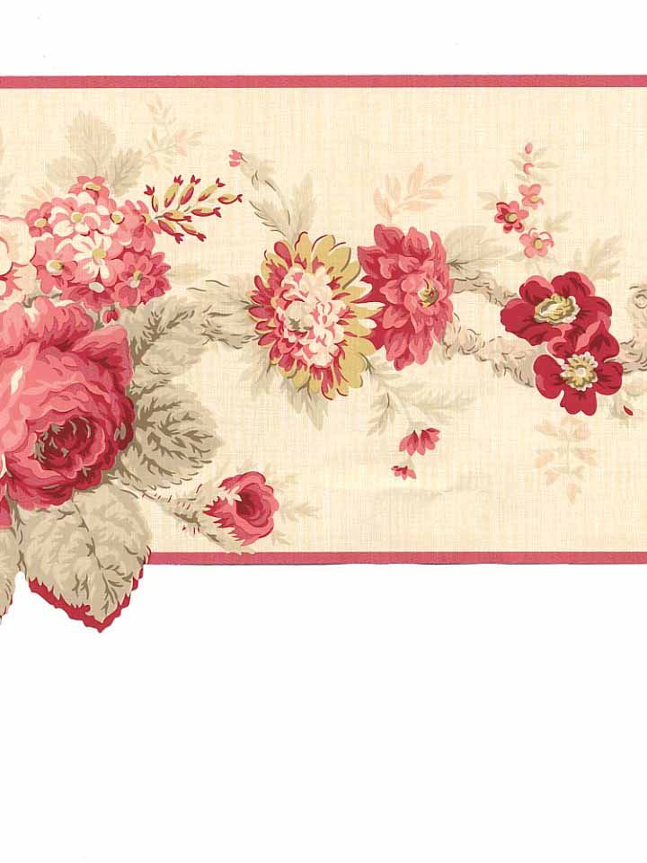 Victorian Rose Wallpaper Border Flowers Roses