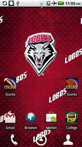 New Mexico Lobos Live Wallpaper With Animated 3d Logo Background