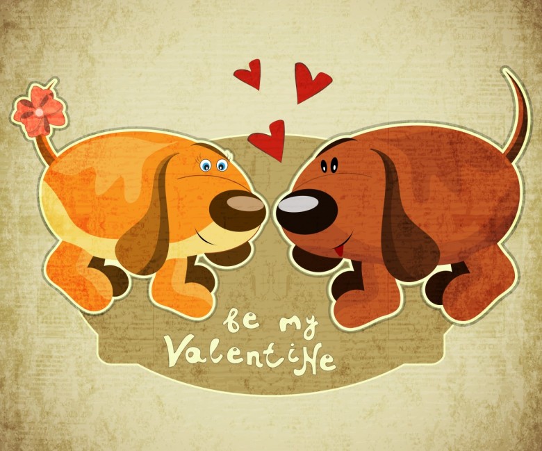 Cute Valentines Wallpaper On Day Dogs Red Valentine
