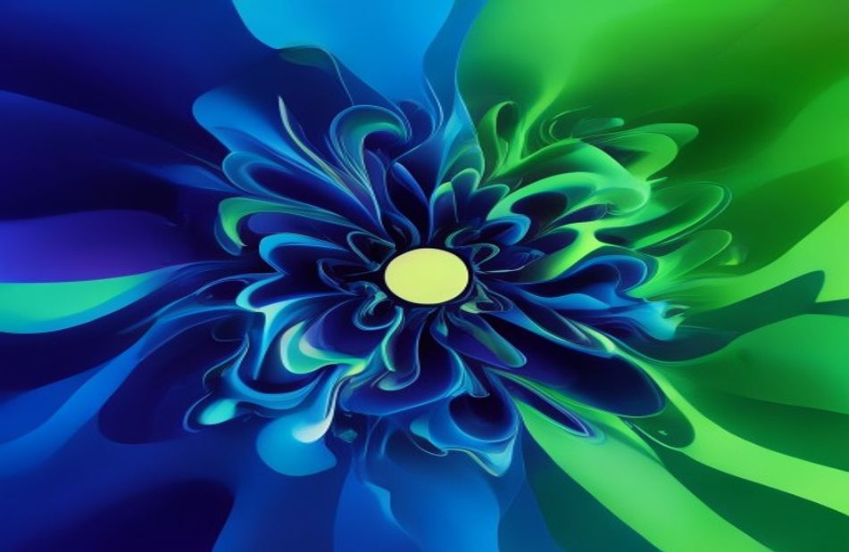 Blue And Neon Green Wallpaper