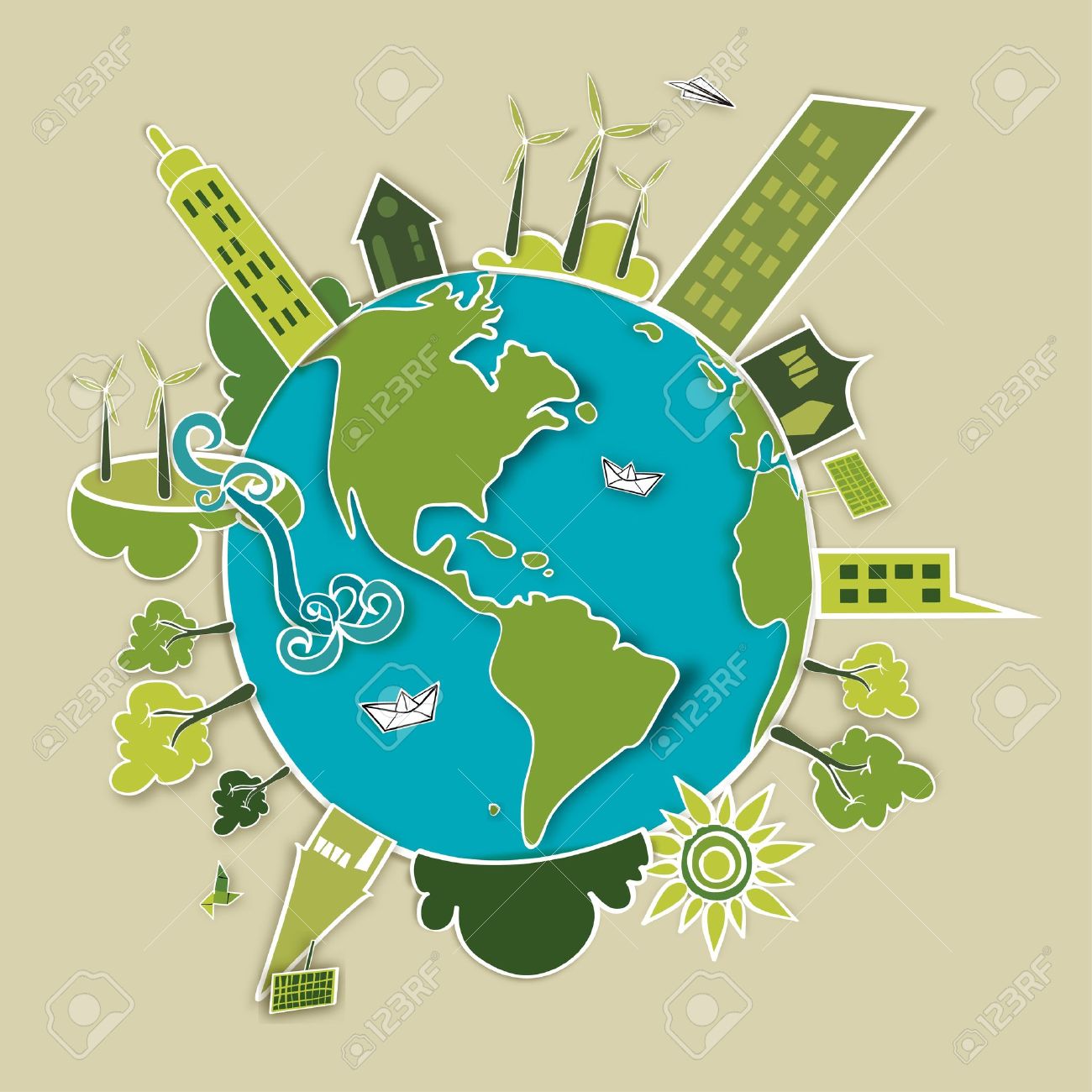 Go Green World Industry Sustainable Development With Environmental