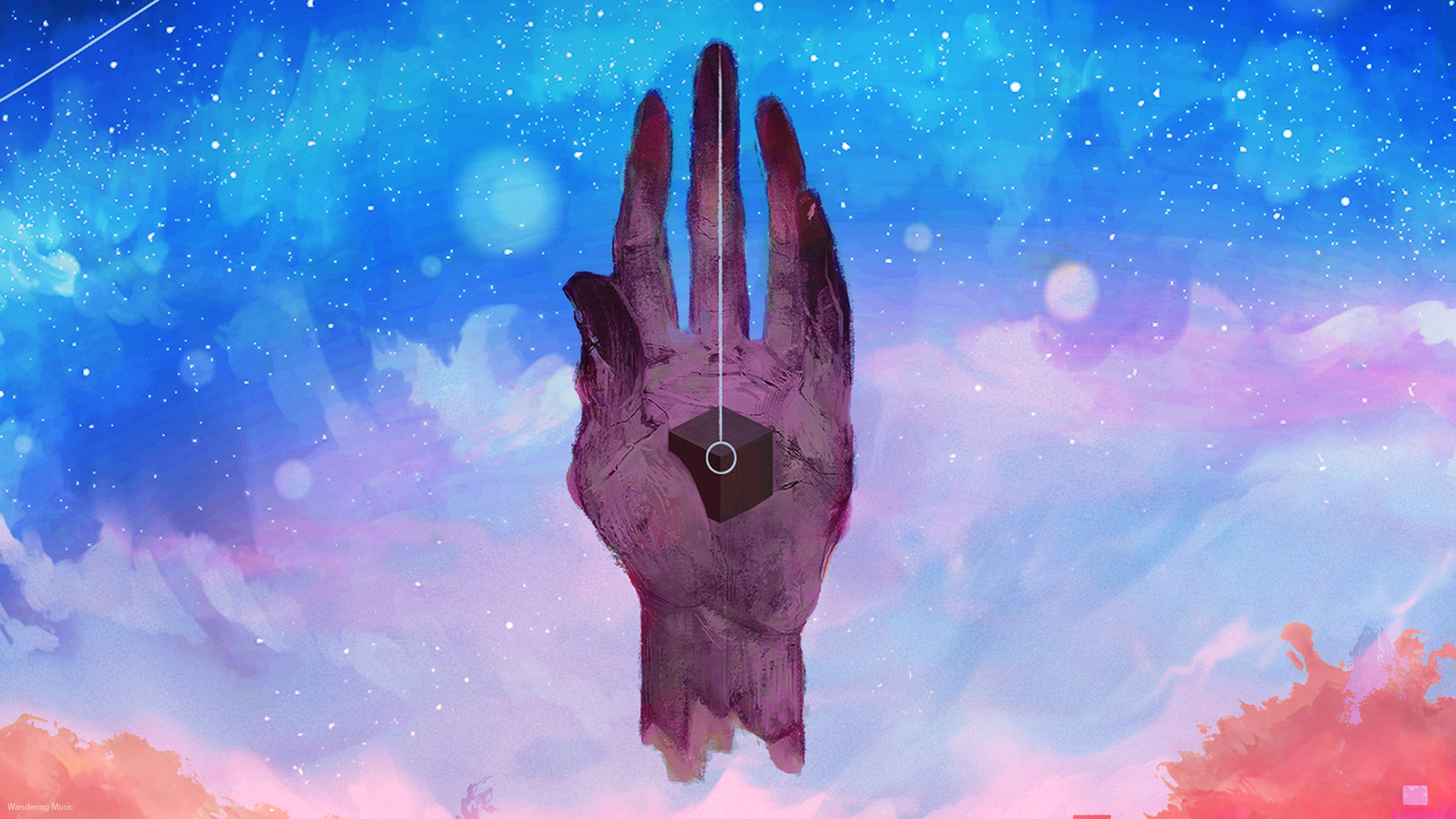 Music Porter Robinson Edm Digital Anamorphic Hands Cube Stars Sky
