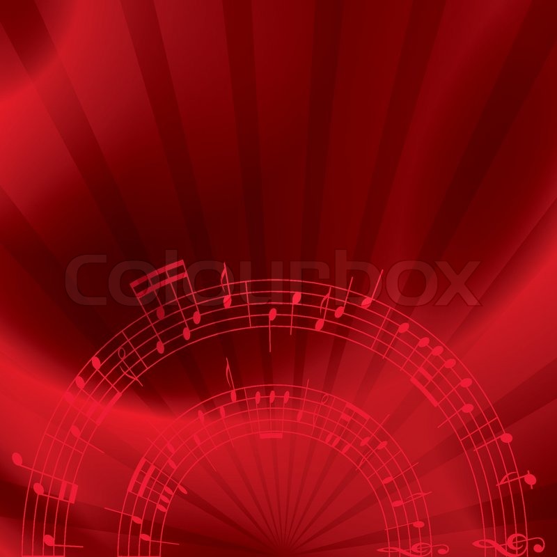 Red Music Notes Wallpaper Background With