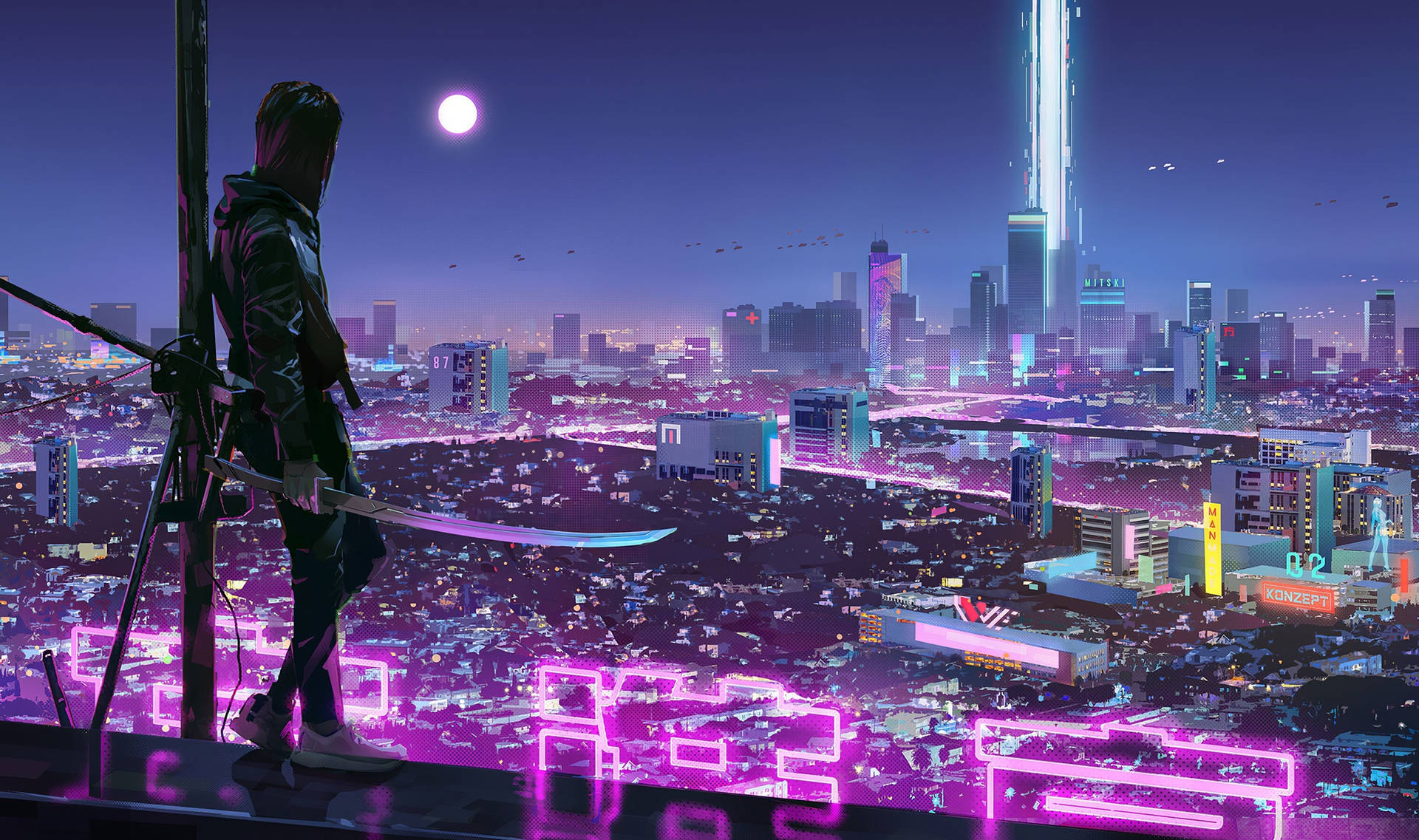 Neon Purple Aesthetic Wallpaper