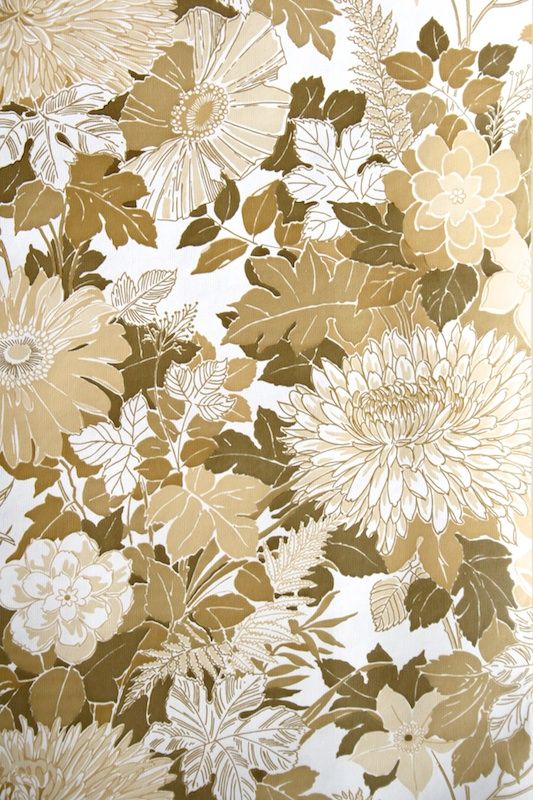 Vintage Retro Flower Pattern Wallpaper