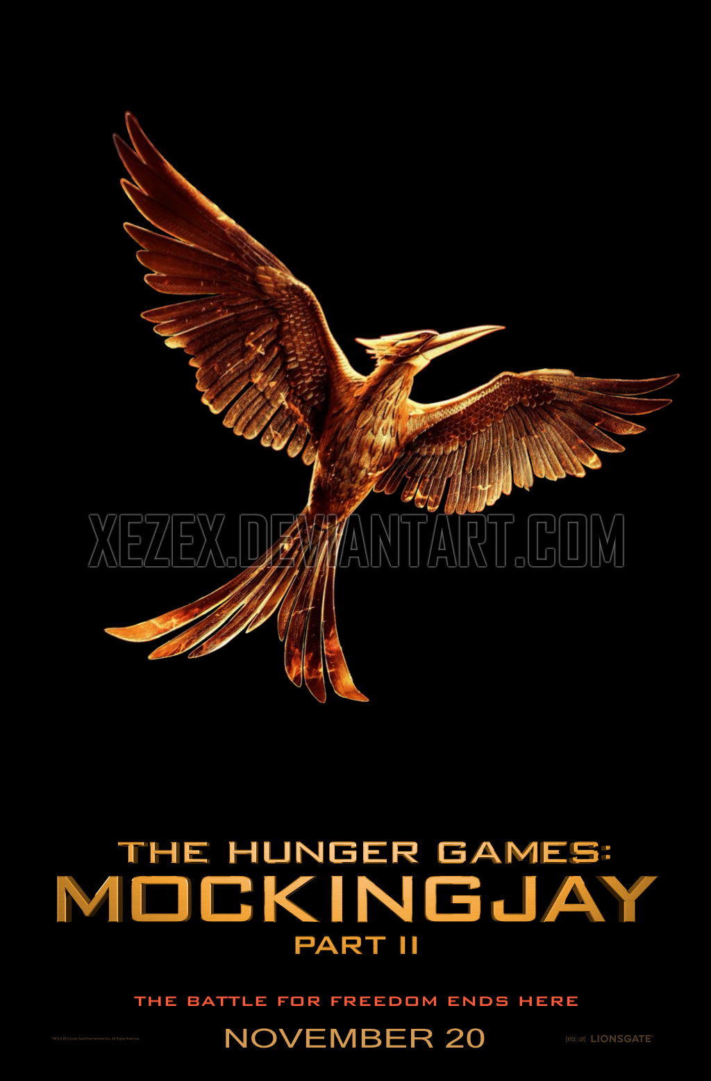 the hunger games mockingjay part poster by xezex fan art wallpaper