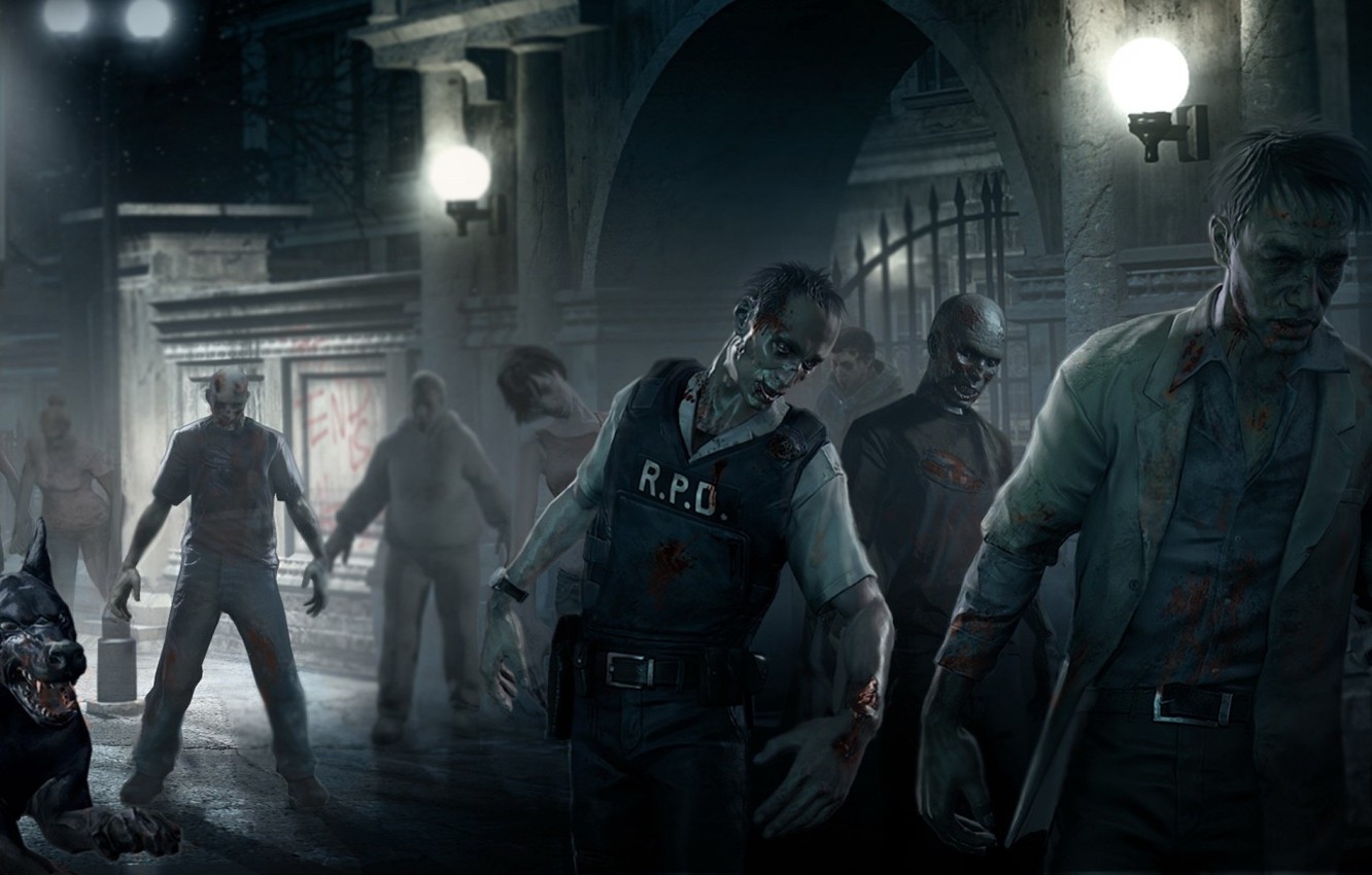 Wallpaper Zombie Blood Game Undead Police Dog Resident Evil